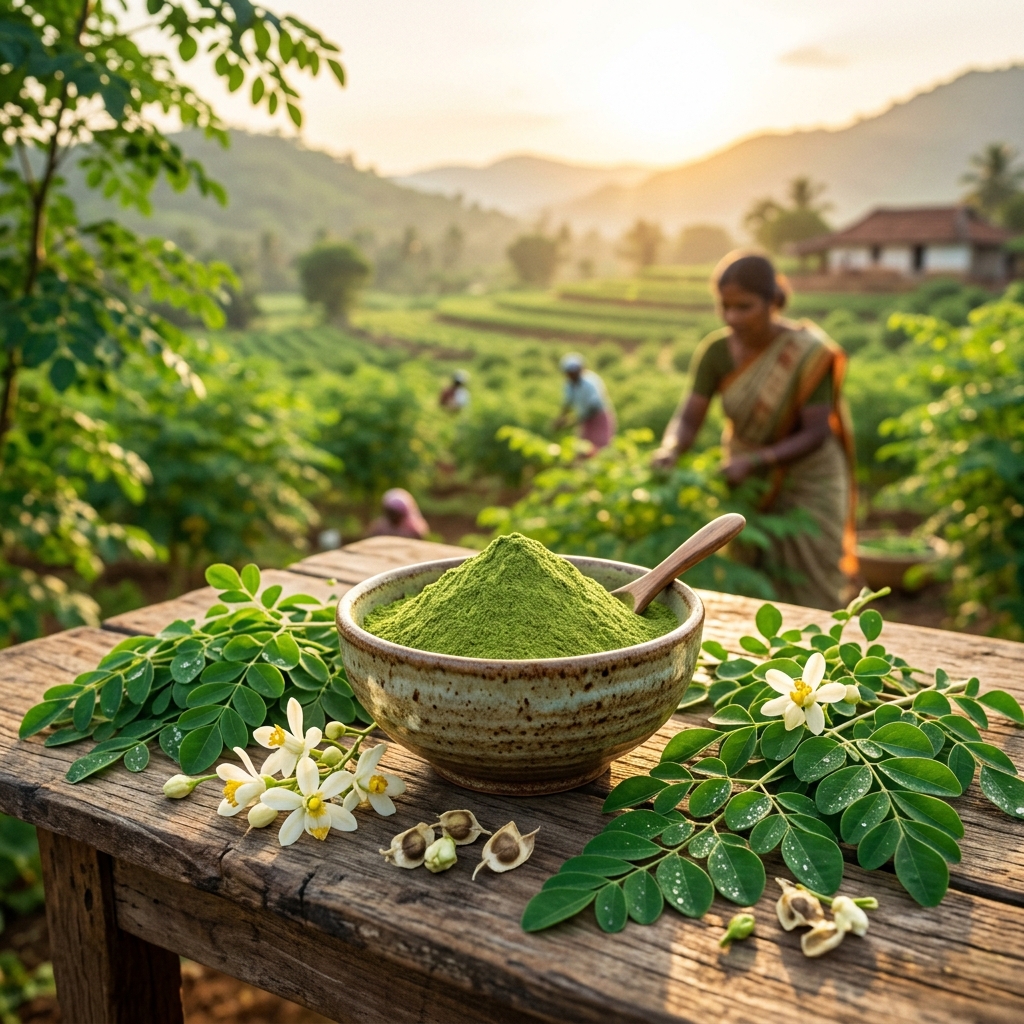 Fresh Organic Moringa Oleifera Plantation